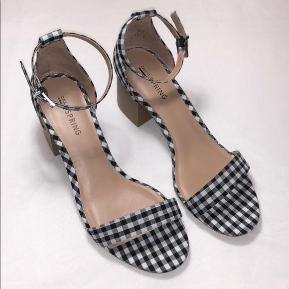 New Women's Plaid Gingham Pattern Open Toe Sandals - Picture 7 of 15